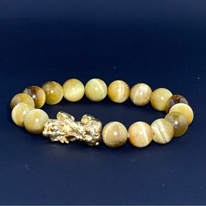 Lucky Golden Tiger's Eye Abundance Pixiu Bracelet